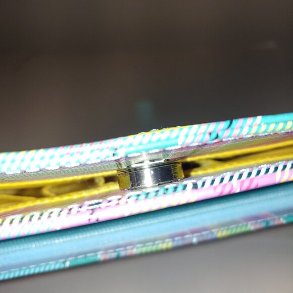 Baekgaard Real Leather Plaid Tote Purse Light Blue Hard Handles OS - Picture 9 of 9